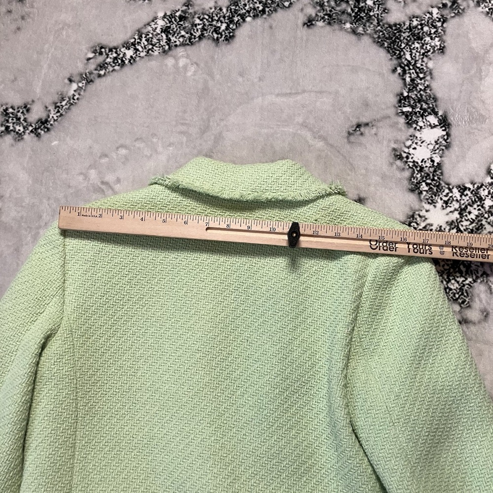 Mango Blazer Womens Size Medium Light Green Tweed… - image 5